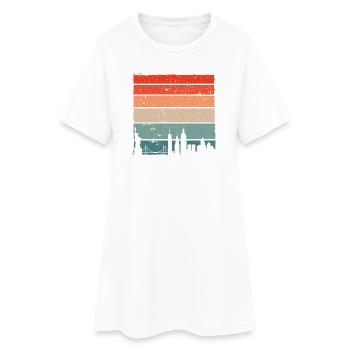 Sunset Skyline Gradient - Women’s T-Shirt Dress - white - Front