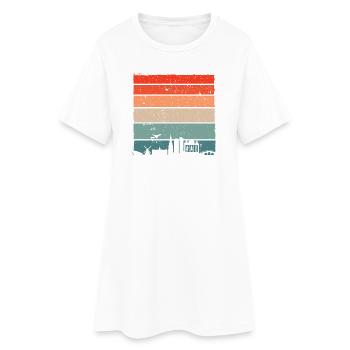 Silhouette d’horizon du coucher de soleil - Robe T-shirt Femme - blanc - Devant