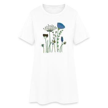 Fleurs séchées demi-tons - Robe T-shirt Femme - blanc - Devant