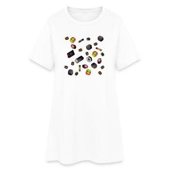 Illustration colorée de bonbons de réglisse Pot-pourri - Robe T-shirt Femme - blanc - Devant
