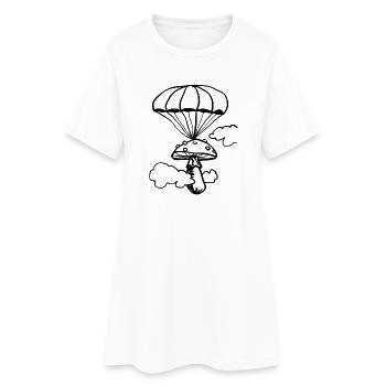 Champignon flottant - Robe T-shirt Femme - blanc - Devant
