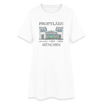 München Propyläen, Bayern - Frauen T-Shirt-Kleid - Weiß - Vorne