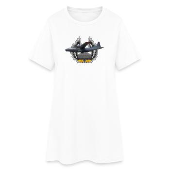 An-12 - Frauen T-Shirt-Kleid - Weiß - Vorne
