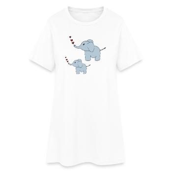 Elephants father and son - Women’s T-Shirt Dress - white - Front