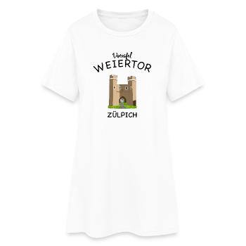 Zülpich, Weiertor, Voreifel - Frauen T-Shirt-Kleid - Weiß - Vorne