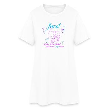 Braut JGA Line Art lustiger Spruch - Frauen T-Shirt-Kleid - Weiß - Vorne
