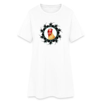 Magnifique coq en plumes - Robe T-shirt Femme - blanc - Devant