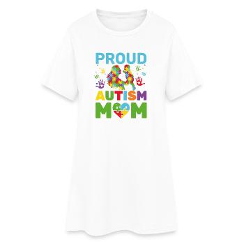 Fière maman autiste Mère sensibilisée - Robe T-shirt Femme - blanc - Devant