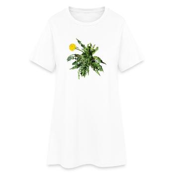 Löwenzahn - Frauen T-Shirt-Kleid - Weiß - Vorne