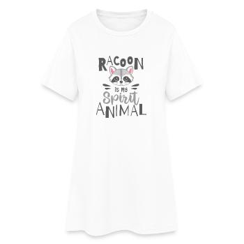 Racoon Is My Spirit Animal - Women’s T-Shirt Dress - white - Front