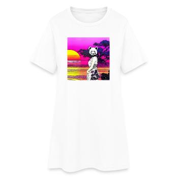Cute Panda T-Shirt and Hoodie and more - Women’s T-Shirt Dress - white - Front