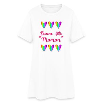 BONNE FÊTE MAMAN. MAMAN. FÊTE DES MÈRES. JE T'AIME - Robe T-shirt Femme - blanc - Devant