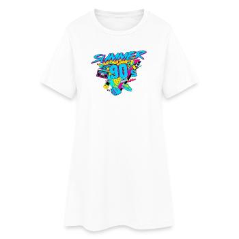 Summer of 90s Retro - Frauen T-Shirt-Kleid - Weiß - Vorne