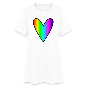 HEART. HEARTS. SAINT VALENTINE. LOVE. LOVE. COUPLE. - Women’s T-Shirt Dress - white - Front