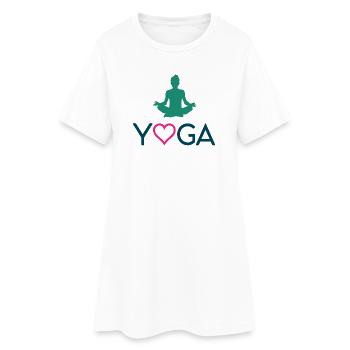 Yoga - Robe T-shirt Femme - blanc - Devant