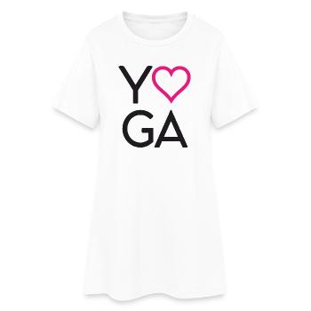 Yoga - Robe T-shirt Femme - blanc - Devant