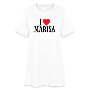 T-Shirt-Name I love Marisa T-Shirt Geschenkidee - Frauen T-Shirt-Kleid - Weiß - Vorne