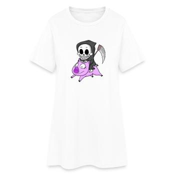 Grim Reaper Pig - Women’s T-Shirt Dress - white - Front