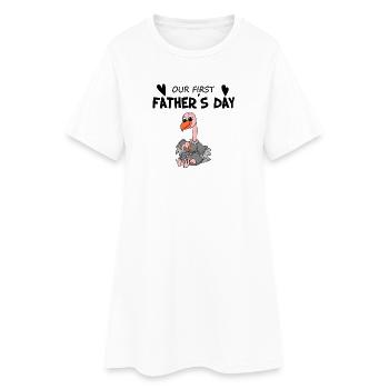Fête des pères - Robe T-shirt Femme - blanc - Devant