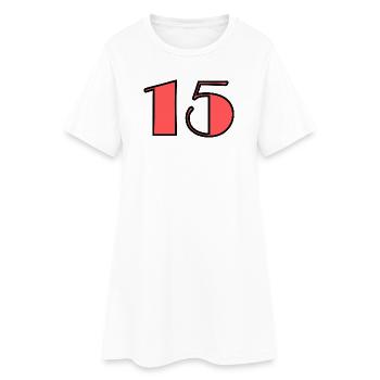 15. 15 ANS. 15e ANNIVERSAIRE. ANNIVERSAIRE 15 ANS. - Robe T-shirt Femme - blanc - Devant
