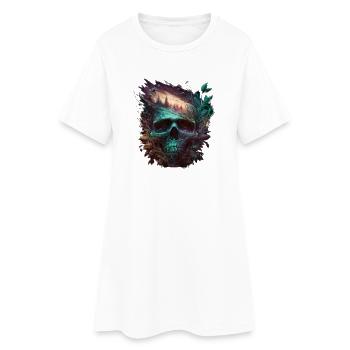 Neon Crâne Forêt Art - Robe T-shirt Femme - blanc - Devant