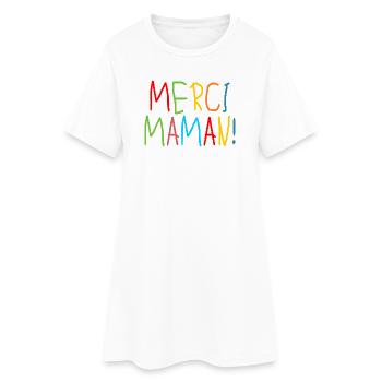 MERCI MAMAN ENFANTS - MÈRE - FAMILLE - Robe T-shirt Femme - blanc - Devant