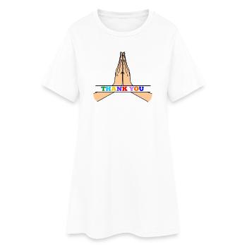 Namaste danke - Frauen T-Shirt-Kleid - Weiß - Vorne