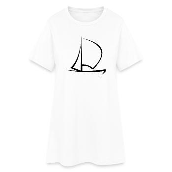 Sailing Sailing Ship Sailboat Sketch - Women’s T-Shirt Dress - white - Front