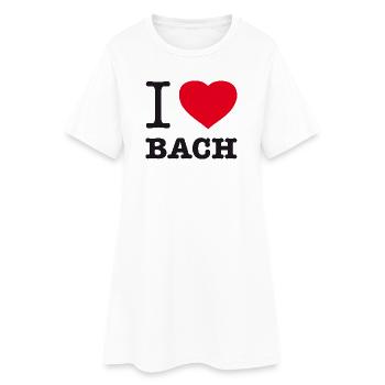 I LOVE BACH - Frauen T-Shirt-Kleid - Weiß - Vorne