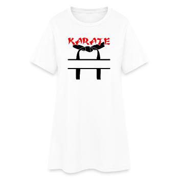 Karate mit schwarzem Gürtel - Frauen T-Shirt-Kleid - Weiß - Vorne