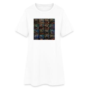 Vintage Audio Stack Collage - Women’s T-Shirt Dress - white - Front