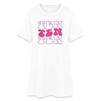 Ten 10th Birthday For Girls 10 Years Old - Women’s T-Shirt Dress - white - Front