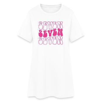 Sept 7e anniversaire pour les filles de 7 ans - Robe T-shirt Femme - blanc - Devant