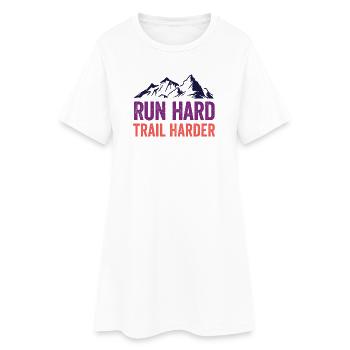 Courez fort. Trail plus difficile. - Robe T-shirt Femme - blanc - Devant