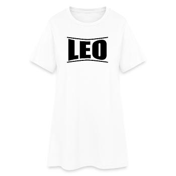 T-Shirt Name Leo T-Shirt Geschenkidee - Frauen T-Shirt-Kleid - Weiß - Vorne
