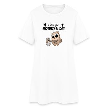 Fête des Mères - Premier cadeau de la fête des Mères - Robe T-shirt Femme - blanc - Devant