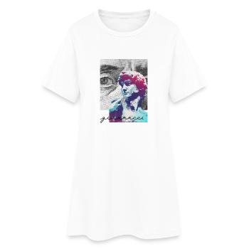 Jeu de couleur David Pop Art - Robe T-shirt Femme - blanc - Devant