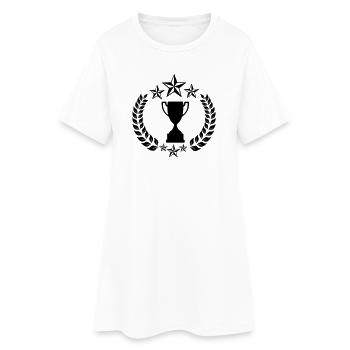 Couronne de laurier avec coupe et étoiles - Robe T-shirt Femme - blanc - Devant