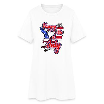 Joyeux 4 juillet - Jour de l’Indépendance - Robe T-shirt Femme - blanc - Devant
