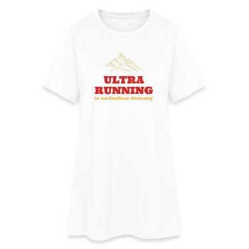 L’ultra course à pied est un voyage sans fin - Robe T-shirt Femme - blanc - Devant