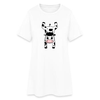 Handstand Cow Gymnastics Headstand Gymnastics - Robe T-shirt Femme - blanc - Devant