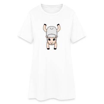 Stand de main, Mouton, Gymnastique, Appuie-tête, Gymnastique - Robe T-shirt Femme - blanc - Devant