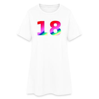 oberteile geburtstag, 18 rosatöne farbverlauf - Frauen T-Shirt-Kleid - Weiß - Vorne
