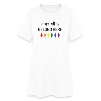 Mois de la fierté - Nous avons tous notre place ici - Robe T-shirt Femme - blanc - Devant