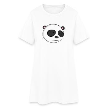 Tête de panda - Robe T-shirt Femme - blanc - Devant