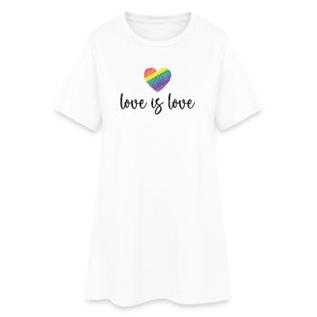 Pride Month - Love is Love - Women’s T-Shirt Dress - white - Front