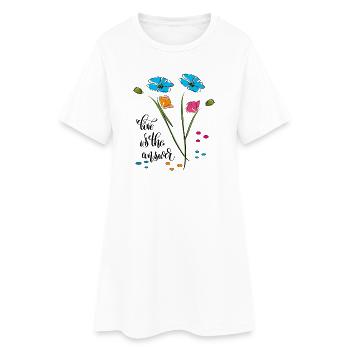 Love is the answer, Liebe - Women’s T-Shirt Dress - white - Front
