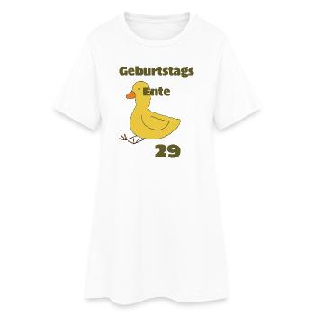 geburtstagsente - Frauen T-Shirt-Kleid - Weiß - Vorne