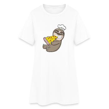 Gourmet Sloth Pizza - Robe T-shirt Femme - blanc - Devant