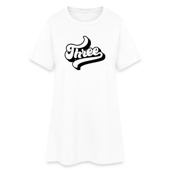 Trois enfants 3e anniversaire garçons filles 3 ans - Robe T-shirt Femme - blanc - Devant